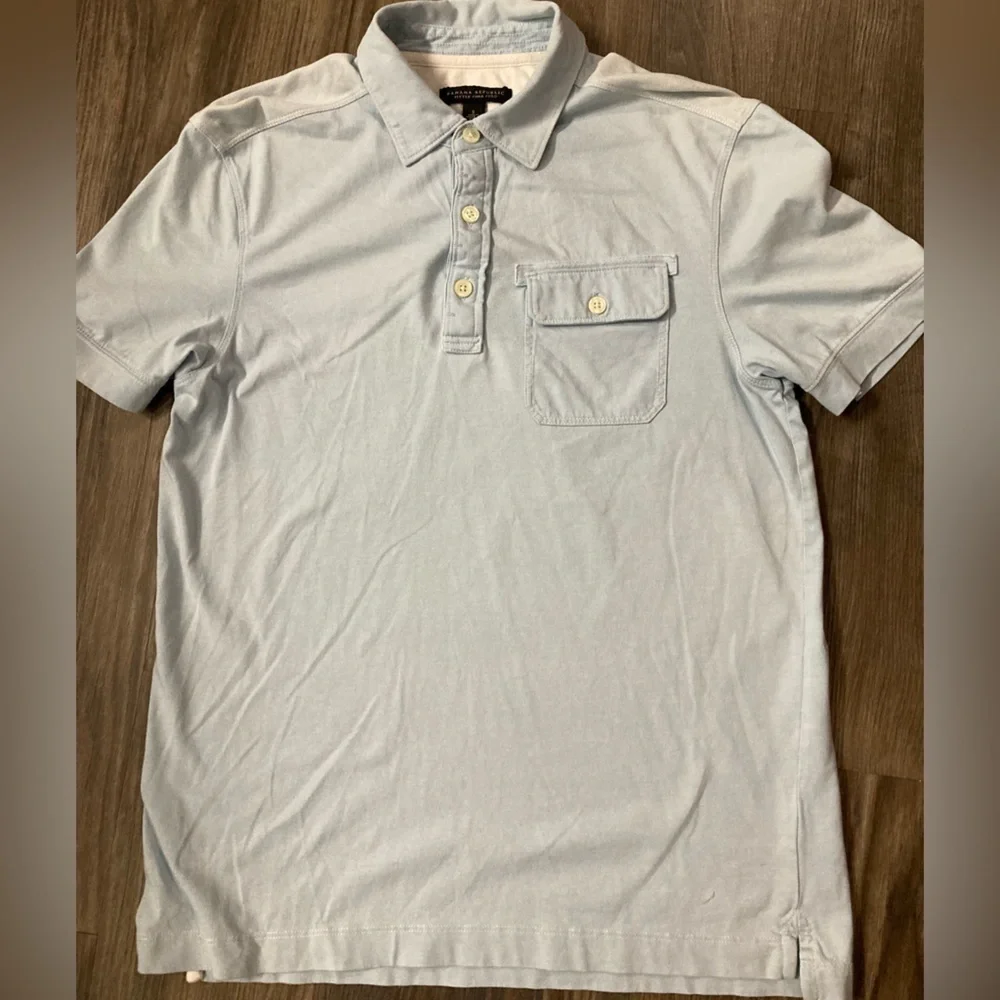 Banana Republic Men’s Light Blue Small Fitted‎ Pima Polo Shirt